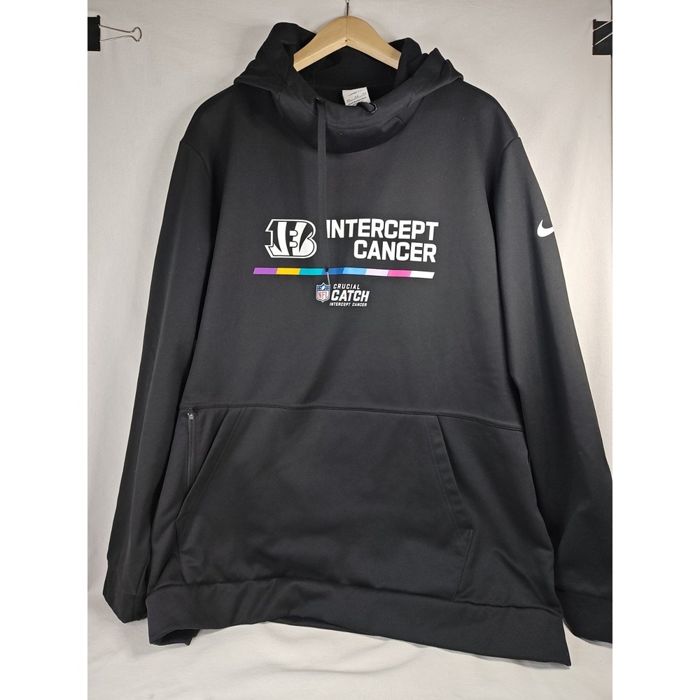 Nike Therma Fit NFL Hoodie Cincinnati Bengals Cancer Awareness Men's 3XL Black